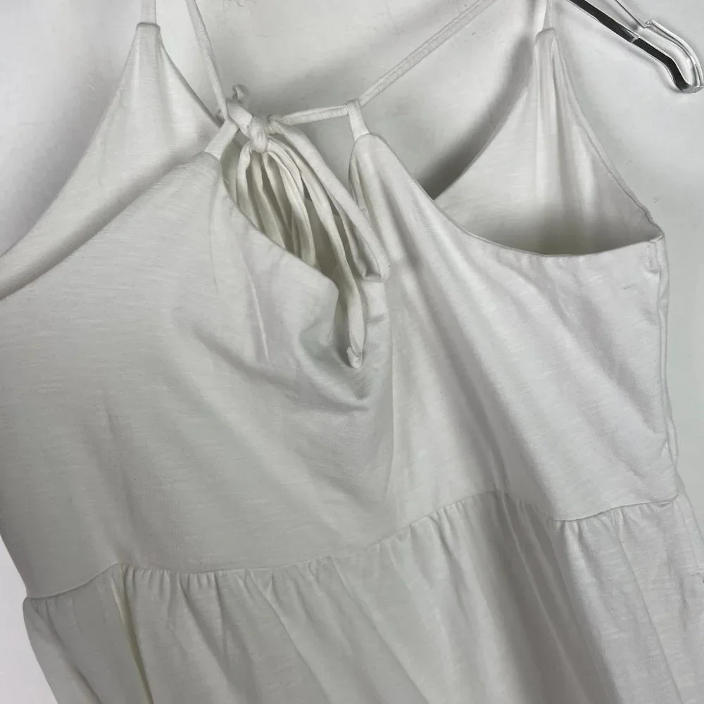 NWOT Old Navy Tiered Slub-Knit Midi Cami Swing Dress White Size Large L NEW - Picture 13 of 13